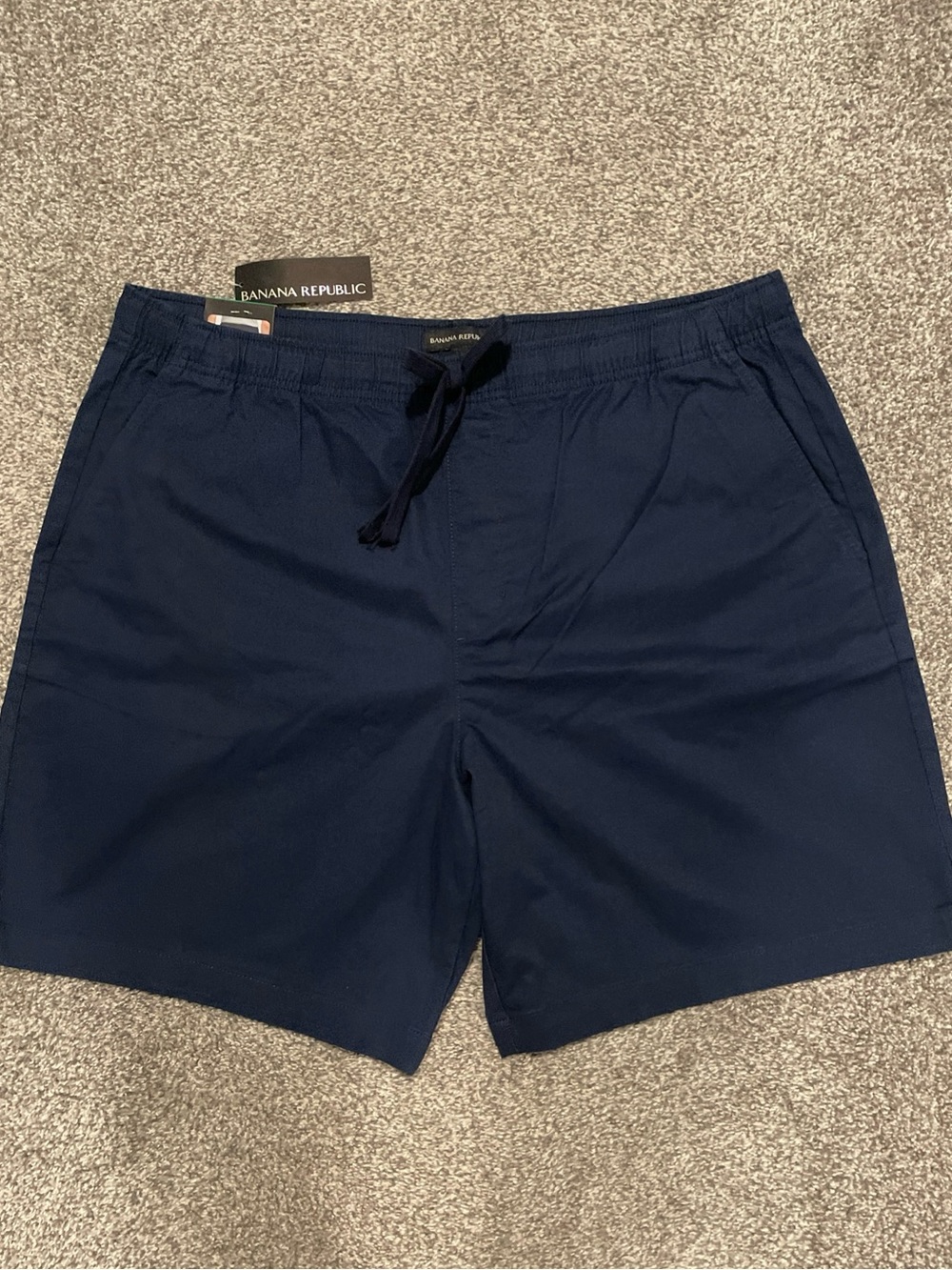 Banana Republic Men's Dark Navy Drawstring Hybrid Shorts